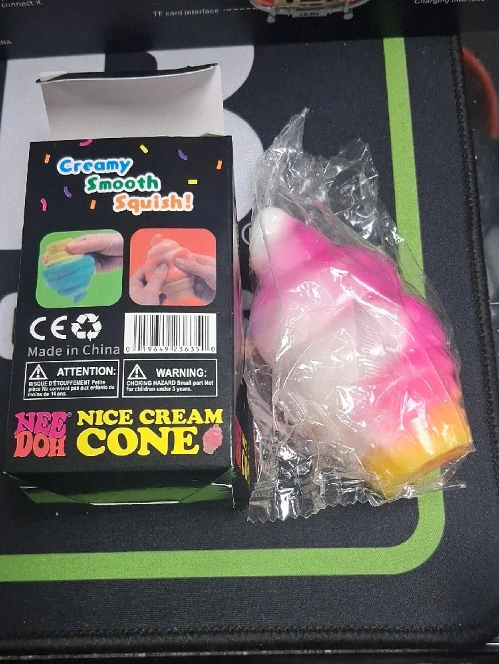 Nee Doh Nice Cream Cone Squishy Toy - Pink & White Gradient